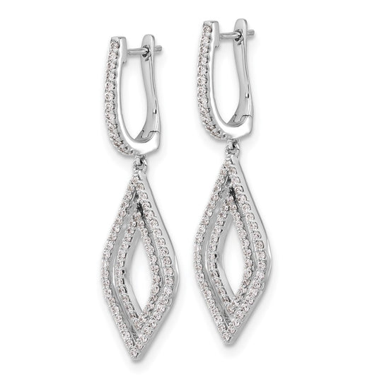 Shop Stylish 14K White Gold Diamond Teardrop Dangle Earrings - Luxury Design!