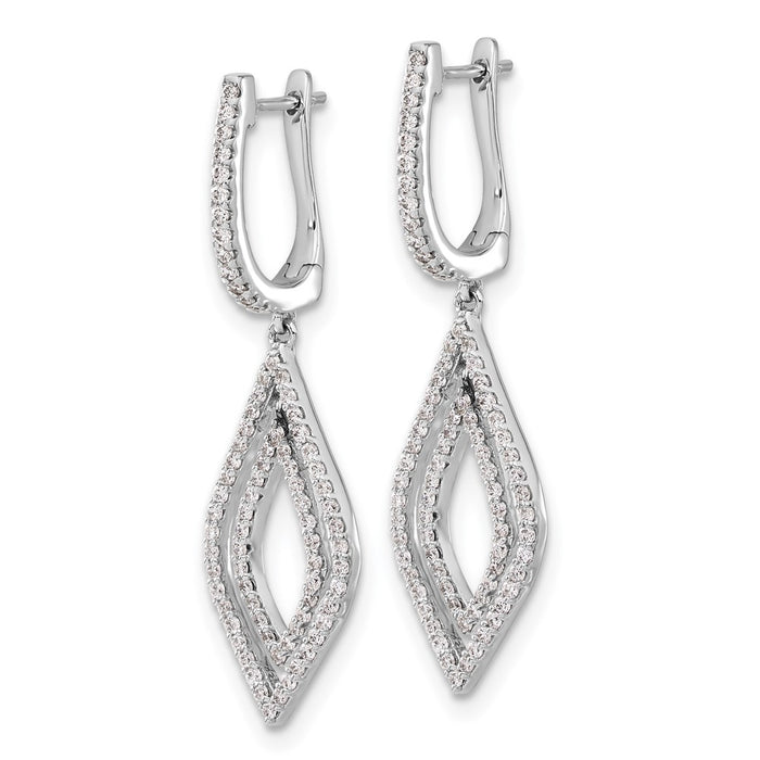 Shop Stylish 14K White Gold Diamond Teardrop Dangle Earrings - Luxury Design!-2