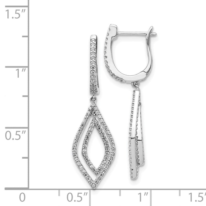 Shop Stylish 14K White Gold Diamond Teardrop Dangle Earrings - Luxury Design!-4