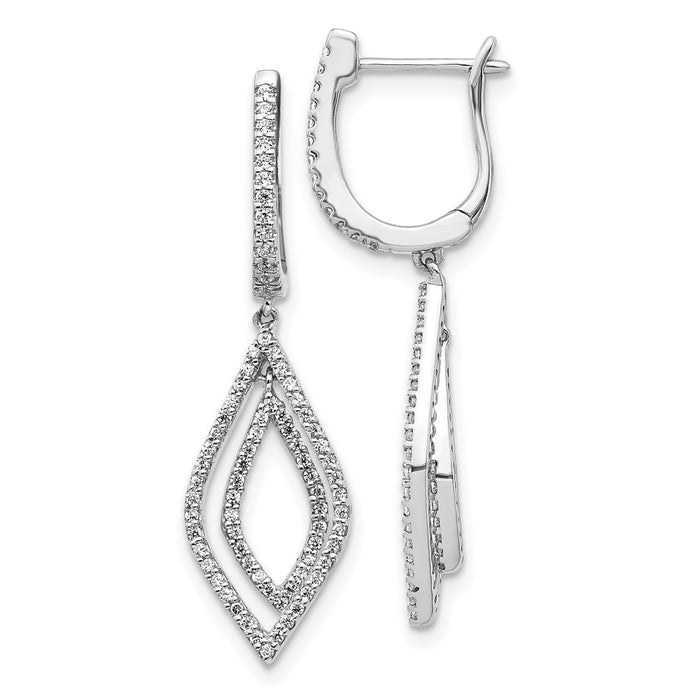 Shop Stylish 14K White Gold Diamond Teardrop Dangle Earrings - Luxury Design!-1