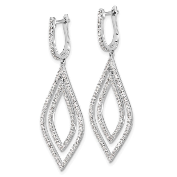 Exclusive 14K White Gold Diamond Teardrop Earrings - Stylish & Affordable-2