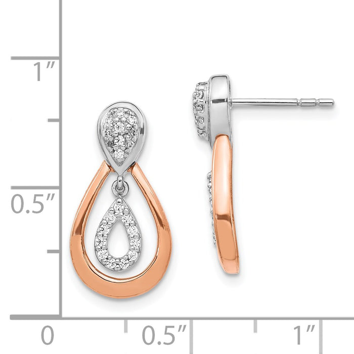 Shop Stylish 14K White & Rose Gold Diamond Drop Earrings - Luxury Design-4