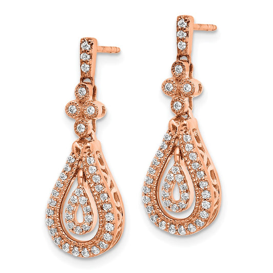 High-quality 14K Rose Gold Diamond Stud Earrings | Stylish & Affordable Elegance