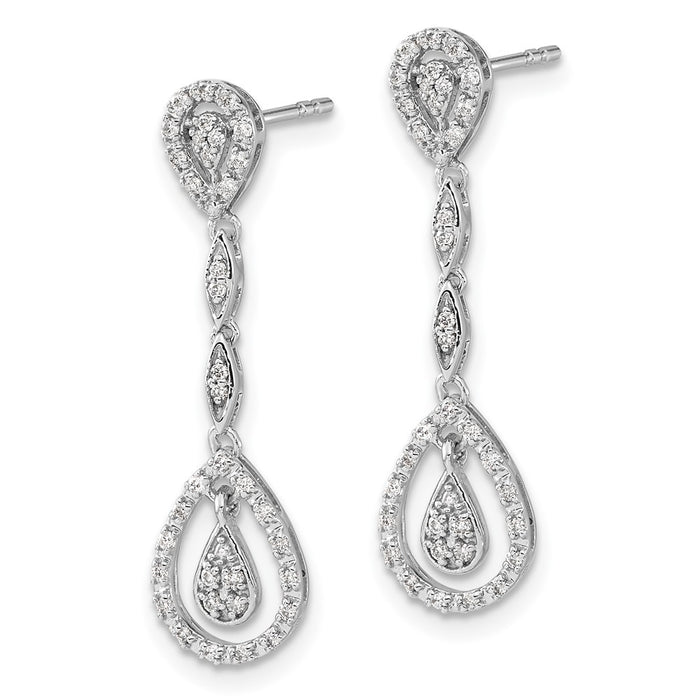 Buy Stylish 14K White Gold Teardrop Diamond Drop Earrings - Luxury Design-2