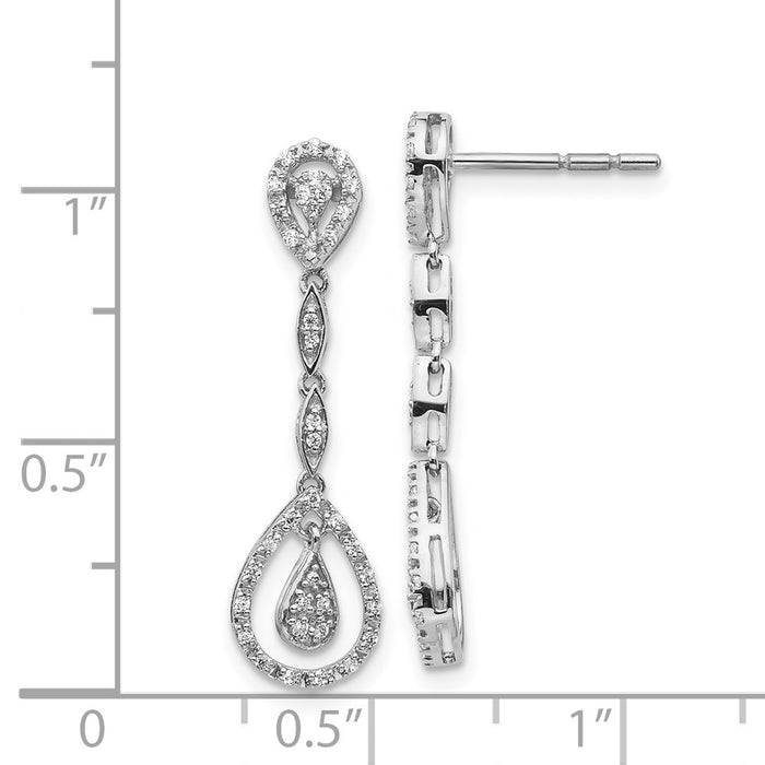 Buy Stylish 14K White Gold Teardrop Diamond Drop Earrings - Luxury Design-4