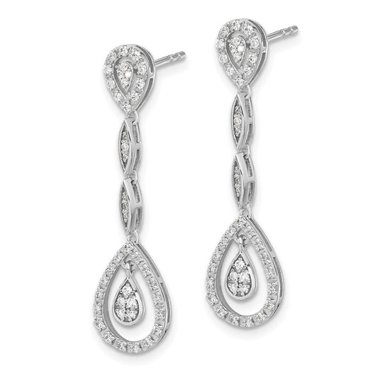 Shop Stylish 14K White Gold Teardrop Diamond Drop Earrings - Luxury Value!