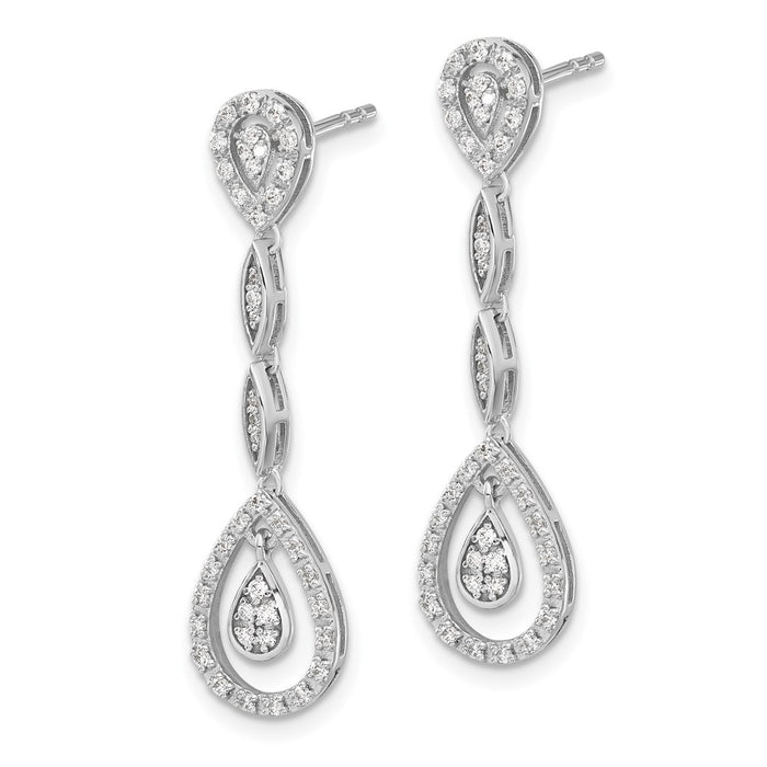 Shop Stylish 14K White Gold Teardrop Diamond Drop Earrings - Luxury Value!-2