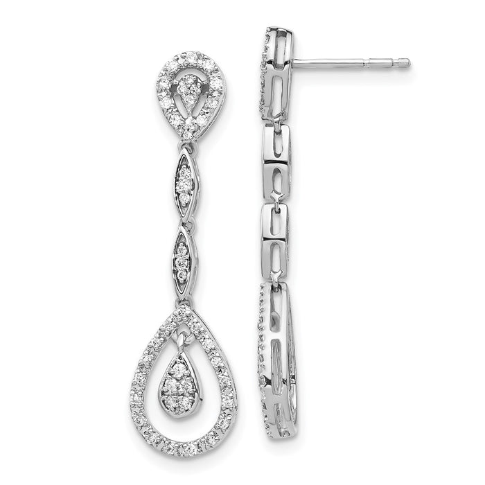 Shop Stylish 14K White Gold Teardrop Diamond Drop Earrings - Luxury Value!-1