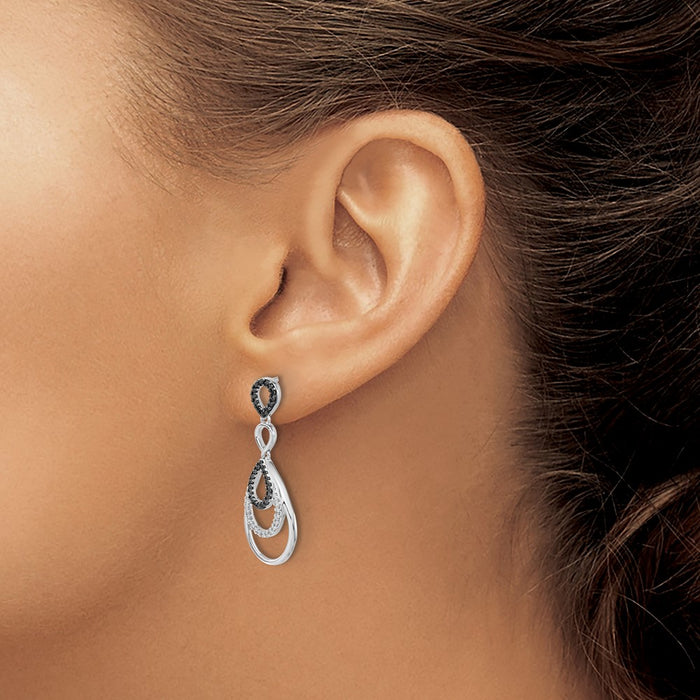 Buy Exclusive 14K White Gold Black & White Diamond Stud Earrings - Stylish Value-3