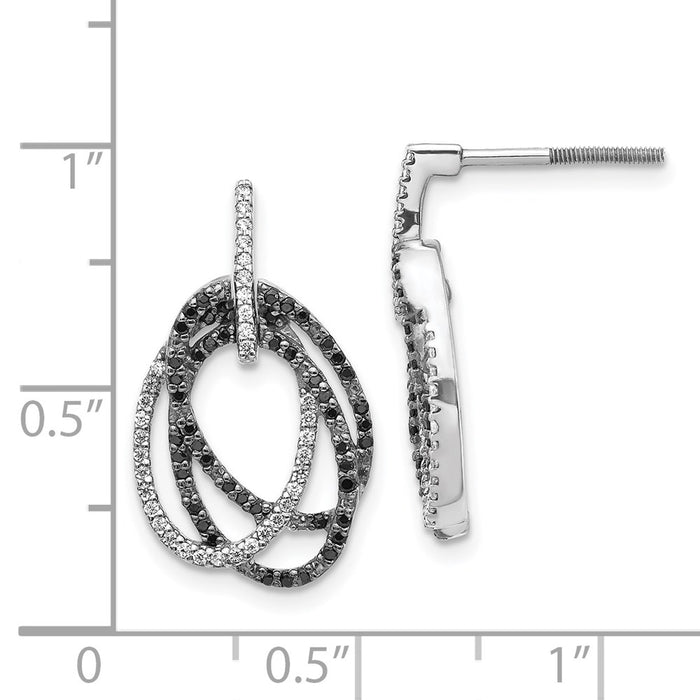 Shop Exclusive 14K White Gold Oval Dangle Earrings with Diamonds - Stylish Value-4