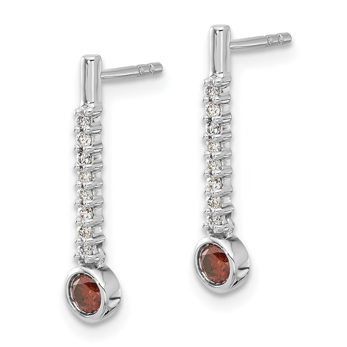 Shop Exclusive 14K White Gold Earrings with Red & White Diamonds - Luxury Style-2