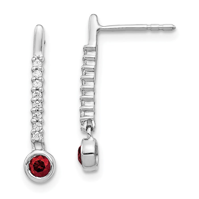 Shop Exclusive 14K White Gold Earrings with Red & White Diamonds - Luxury Style-1