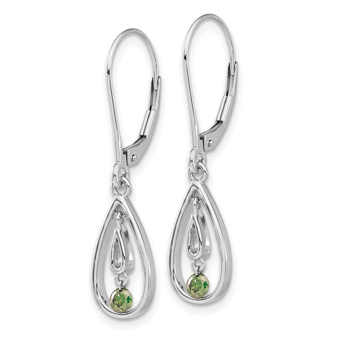 Order Stylish 14K White Gold Green Diamond Drop Earrings - Luxury Value!-2