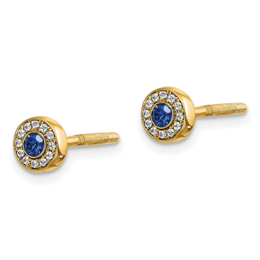 Exclusive 14K Gold Diamond & Sapphire Halo Stud Earrings - Stylish Value!