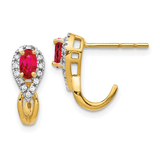 Buy Stylish 14K Gold Diamond & Ruby Earrings - Luxury at an Affordable Price