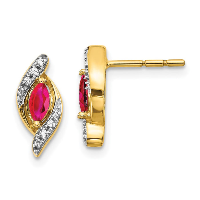 Shop Exclusive 14K Gold Diamond & Ruby Earrings | Stylish Luxury Jewelry-1
