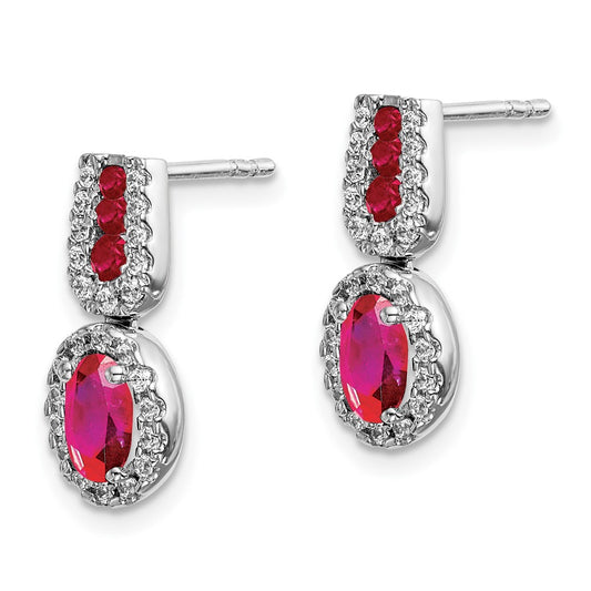 Buy Stylish 14K White Gold Ruby & Diamond Earrings - Luxury Value at 0.85mm