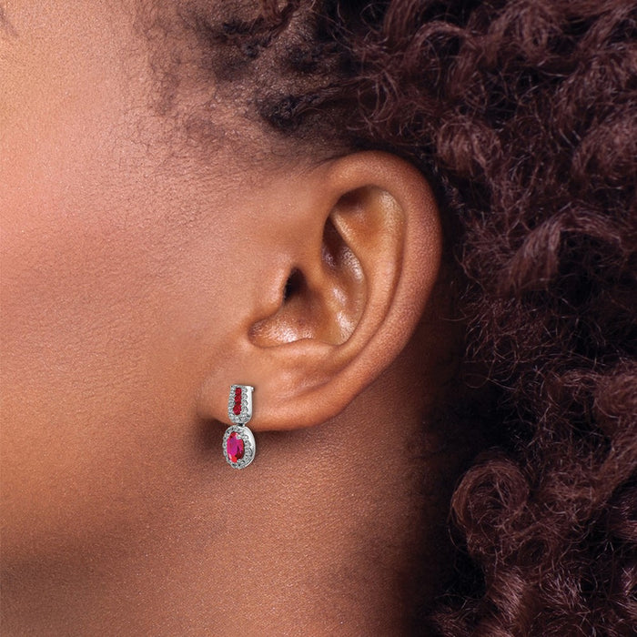 Buy Stylish 14K White Gold Ruby & Diamond Earrings - Luxury Value at 0.85mm-3