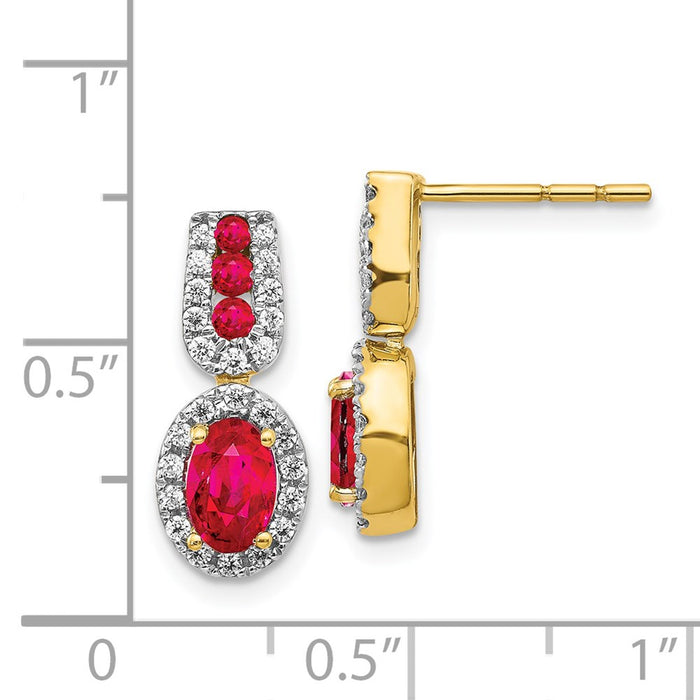High-Quality 14K Gold Ruby & Diamond Earrings - Stylish Luxury Value Gift-4