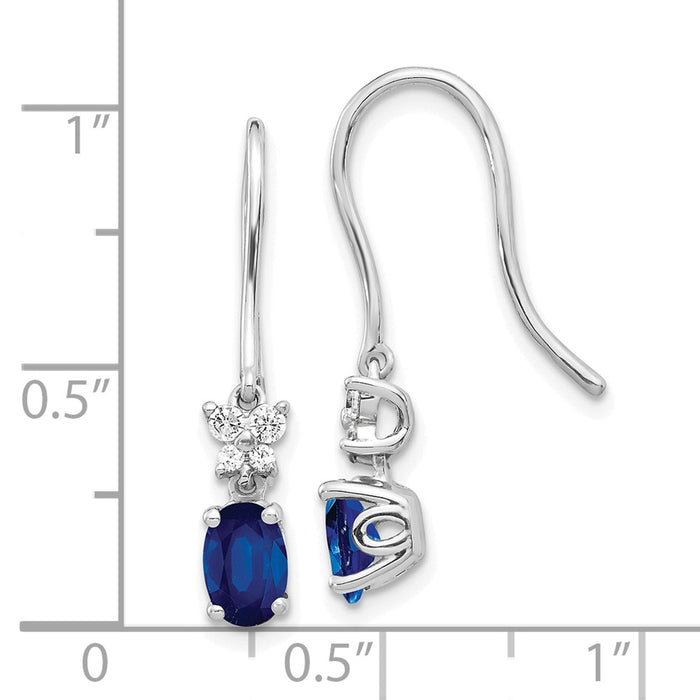 Buy Exclusive 10K White Gold Oval Sapphire & Diamond Earrings - Stylish Value!-4