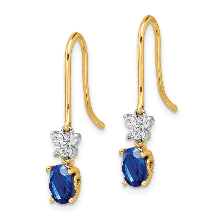 Shop Exclusive 14K Two-Tone Gold Oval Sapphire & Diamond Earrings | Stylish Luxury-2
