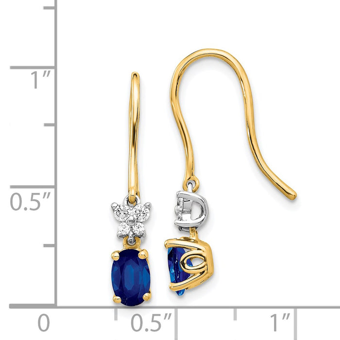 Shop Exclusive 14K Two-Tone Gold Oval Sapphire & Diamond Earrings | Stylish Luxury-4
