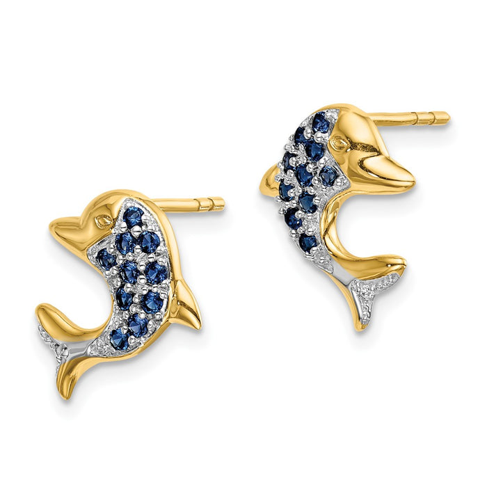 Buy Exclusive 14K White Gold Marquise Sapphire & Diamond Earrings - Stylish Luxury-2