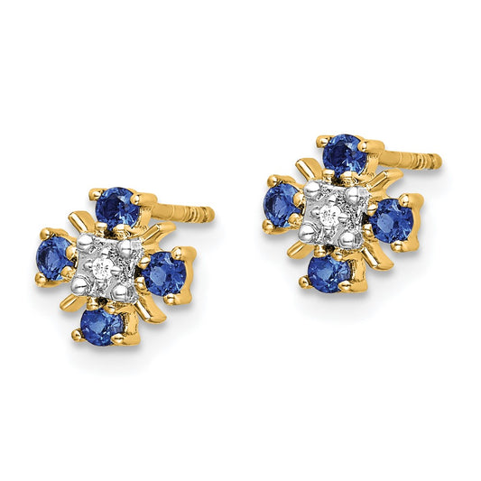 Shop Exclusive 14K Gold Blue Sapphire & Diamond Stud Earrings - Stylish Luxury