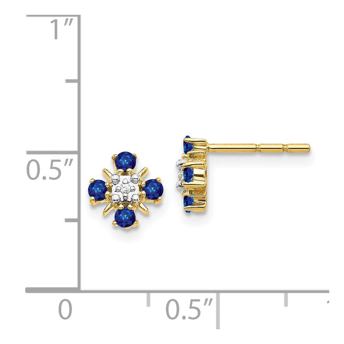 Shop Exclusive 14K Gold Blue Sapphire & Diamond Stud Earrings - Stylish Luxury-4