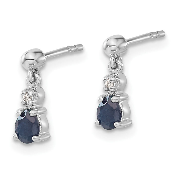 Shop Exclusive 14K White Gold Blue Sapphire & Diamond Drop Earrings - Stylish Value!-2