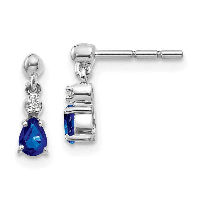 Shop Exclusive 14K White Gold Blue Sapphire & Diamond Drop Earrings - Stylish Value!-1
