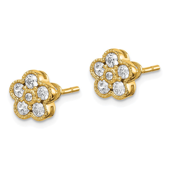 Buy Exclusive 14K Floral Design Lab-Grown Diamond Earrings, 1/2 Carat Value-2