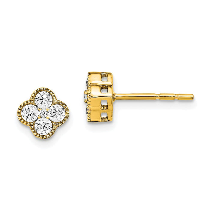 Buy Stylish True Origin 14K Gold Floral Earrings with 1/2 Carat Lab-Grown Diamonds-1