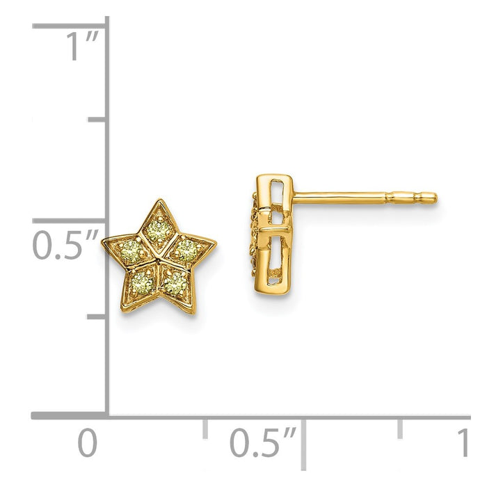Buy Stylish 14K Gold Star Earrings with Yellow Sapphires - Luxury Value!-4