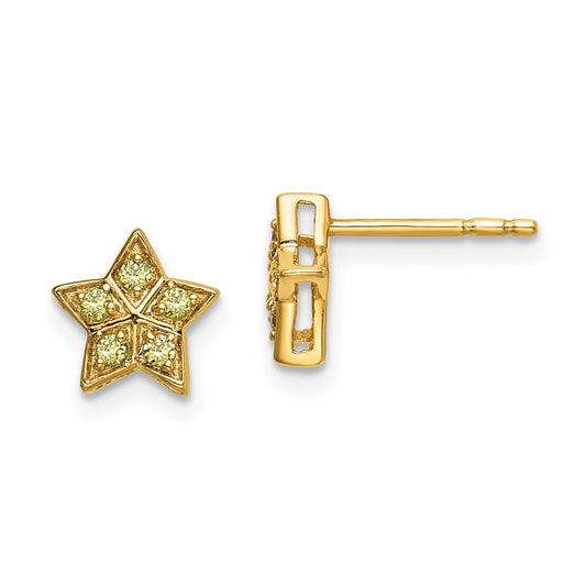 Buy Stylish 14K Gold Star Earrings with Yellow Sapphires - Luxury Value!