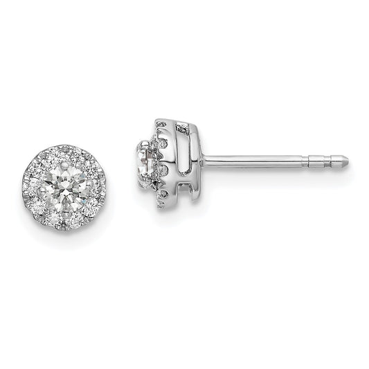 Buy Exclusive 14K White Gold 1/2 Carat Lab-Grown Diamond Halo Earrings