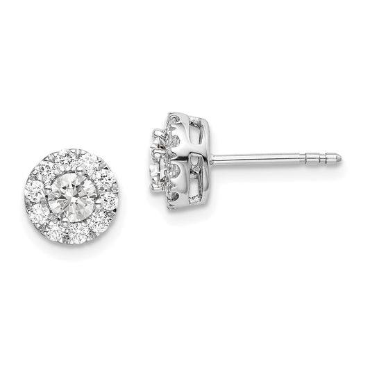Shop Exclusive 14K White Gold 3/4 Carat Lab-Grown Diamond Halo Earrings - Stylish Value