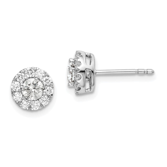 Shop Exclusive 14K White Gold 3/4 Carat Lab-Grown Diamond Halo Earrings - Stylish Value-1