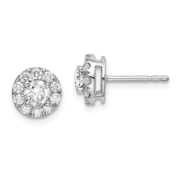 Shop 14K White Gold 1 Carat Lab-Grown Diamond Halo Earrings - Luxury Value!-1