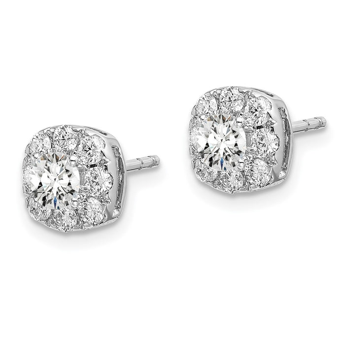 Shop Exclusive 14K White Gold 1 Carat Lab-Grown Diamond Halo Earrings - Stylish Value-2