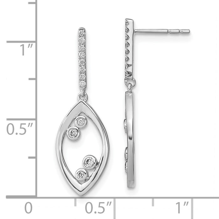 High-Quality 14K White Gold Dangle Diamond Earrings - Stylish & Affordable!-4