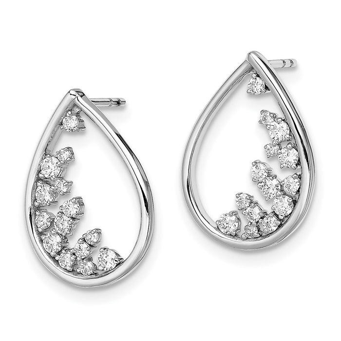 High-Quality Polished Teardrop Post Earrings in 14K White Gold - Stylish Value!-2