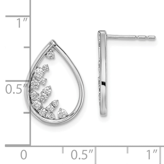 High-Quality Polished Teardrop Post Earrings in 14K White Gold - Stylish Value!-4