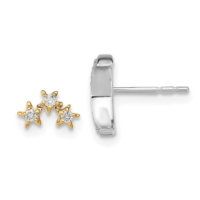 Shop Stylish 14K Two-Tone Diamond Moon & Star Earrings - Unique & Affordable!-2
