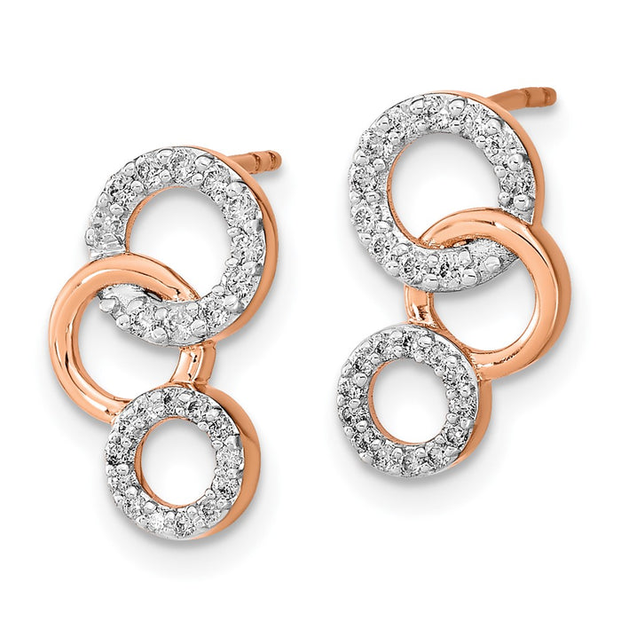 Buy Exclusive 14K Rose Gold Diamond Circle Stud Earrings - Stylish & Affordable!-2