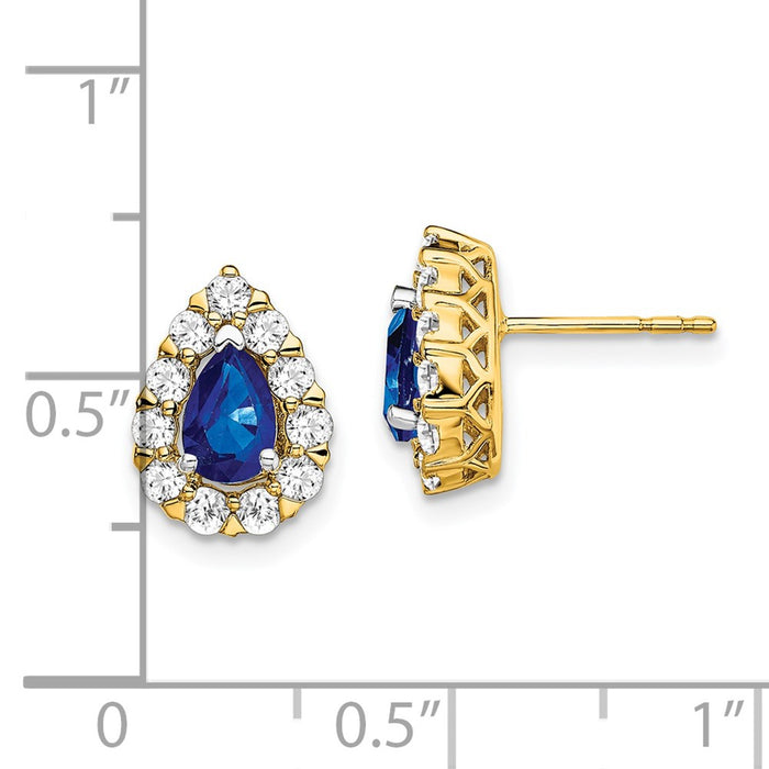 Shop Exclusive 14K Gold Sapphire & Diamond Halo Stud Earrings, Stylish Value-4