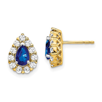 Shop Exclusive 14K Gold Sapphire & Diamond Halo Stud Earrings, Stylish Value
