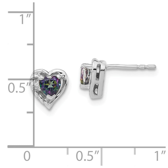 Shop Exclusive 14K White Gold Heart Earrings with Mystic Fire Topaz & Diamonds-4