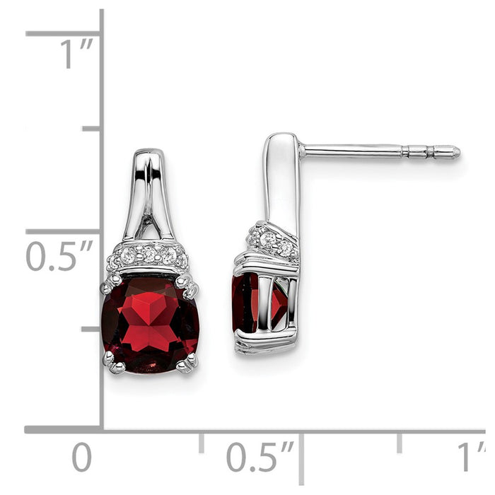 Shop Exclusive 14K White Gold Garnet & Diamond Drop Earrings - Stylish Value!-4