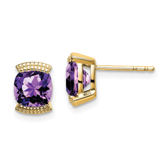 Exclusive 14K Gold Amethyst Stud Earrings - Stylish & Affordable Luxury!
